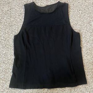 Lauren Ralph Lauren Womens Mesh Sleeveless Top Size XL Black Minimalist Capsule